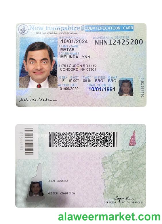 USA New Hampshire ID card